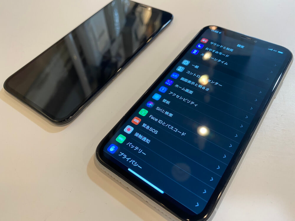 写真は、修理後の正常に操作出来るようになったiPhoneXRの画像です