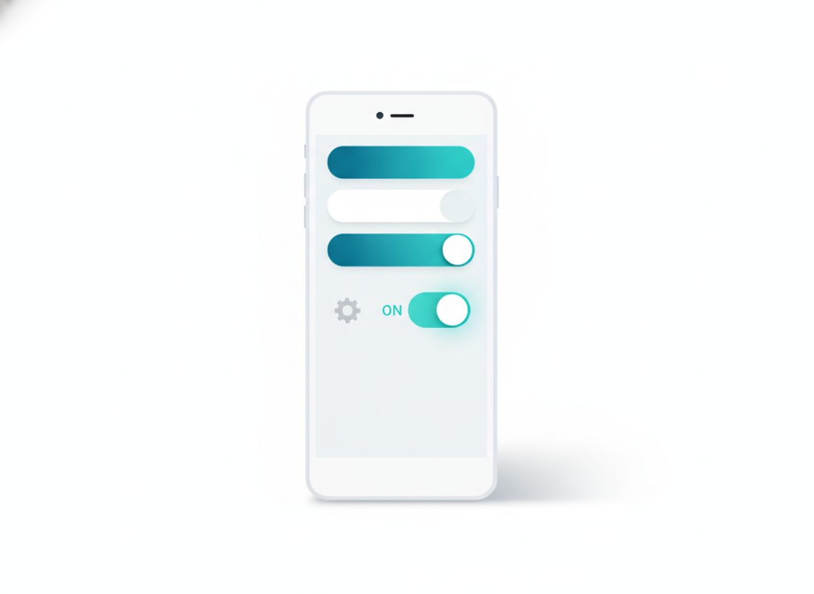 スマートフォンの設定画面でトグルスイッチがオンになっているイメージ